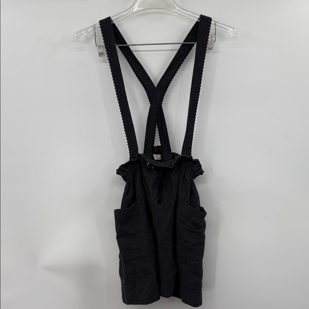 Zara Girl Charcoal Gray/Black Overall Suspender Skirt Size 13/14 Skirtall Jumper
